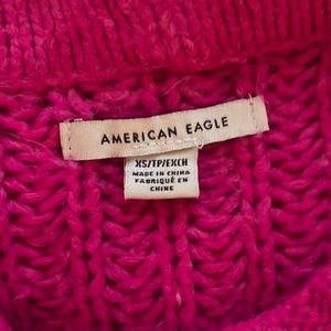 hot pink american eagle sweater cropped